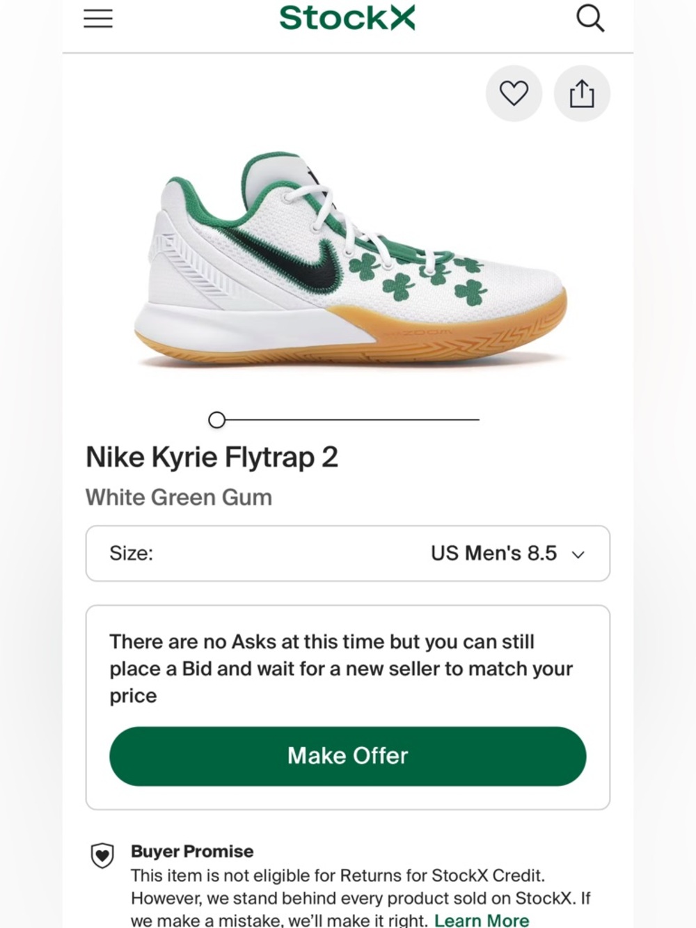 Nike Kyrie Flytrap 2 White Green Gum Clover Men's Basketball Shoes